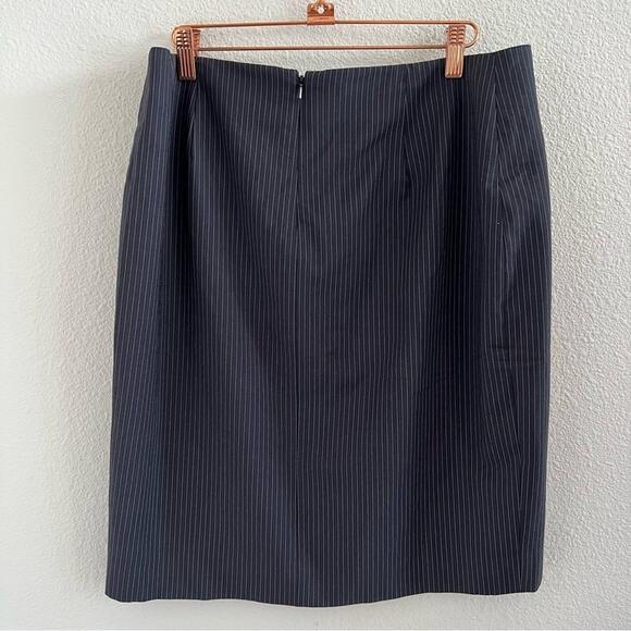 Theory Career Skirt Pinstripe Wool Blend Professional Work Career 12 - Picture 2 of 6